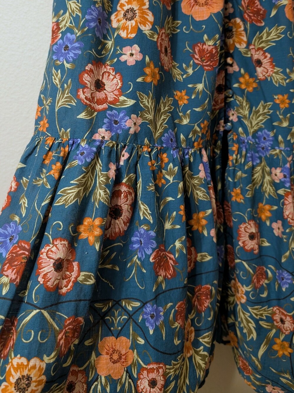 Anthropologie Peregrine Floral Midi Dress Medium Petite Pockets - Picture 10 of 16